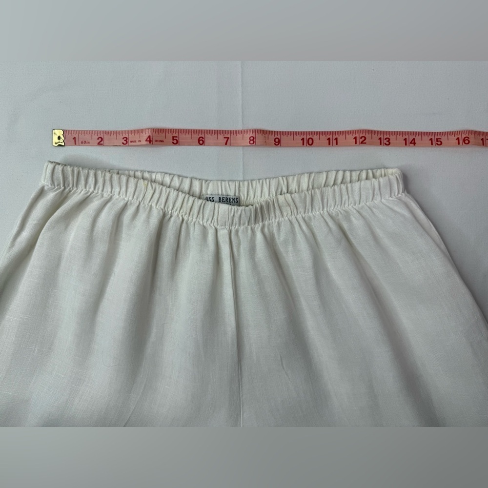 Russ Berens White Linen Capri Pants Elastic Waistband Size Medium - Picture 6 of 8